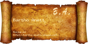 Bartho Anett névjegykártya